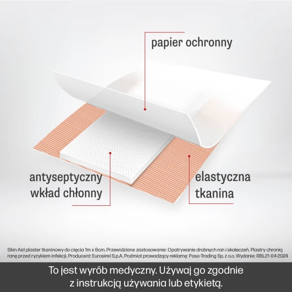 SKIN AID PLASTER TKANINOWY DO CIĘCIA 1Mx8CM