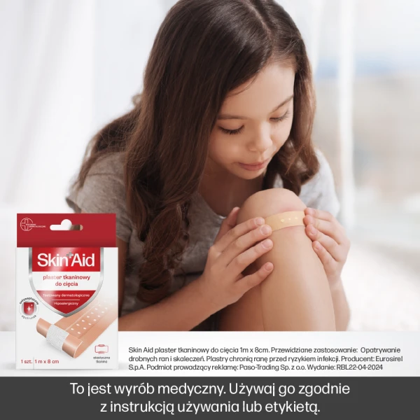 SKIN AID PLASTER TKANINOWY DO CIĘCIA 1Mx8CM