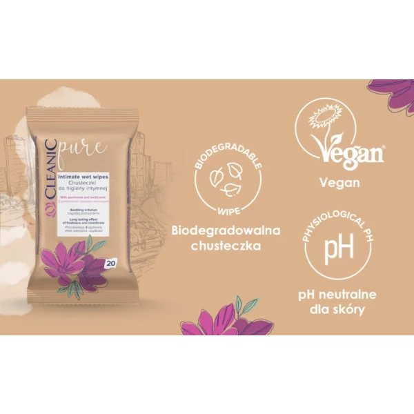 CLEANIC PURE CHUSTECZKI DO HIGIENY INTYMNEJ 20SZT.