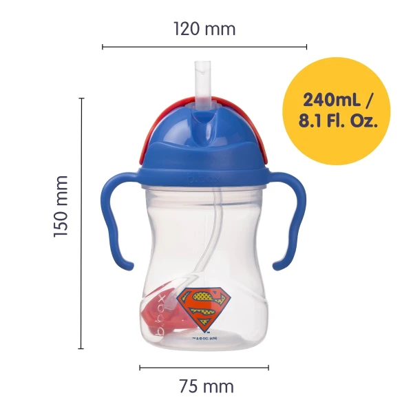 B.BOX BIDON ZE SŁOMKĄ 240ML SUPERMAN 