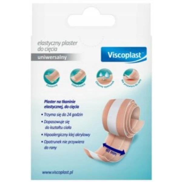 VISCOPLAST ELASTYCZNY PLASTER DO CIĘCIA UNIWERSALNY 1M X 6cm 