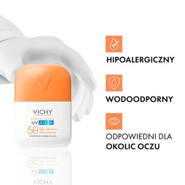VICHY UV AQUA FLUID PRZECIWSŁONECZNY DO TWARZ  NIEWIDOCZNY SPF50 50ML