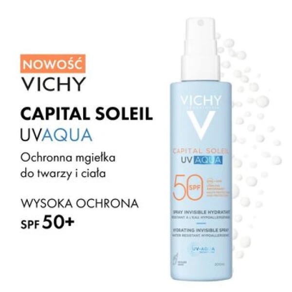 VICHY UV AQUA OCHRONNA MGIEŁKA PRZECIWSŁONECZNA DO TWARZY I CIAŁA SPF50 