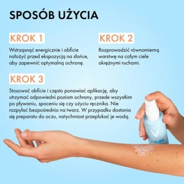VICHY UV AQUA OCHRONNA MGIEŁKA PRZECIWSŁONECZNA DO TWARZY I CIAŁA SPF50 