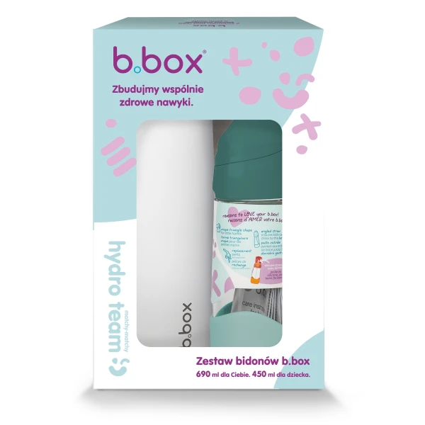 B.BOX ZESTAW HYDRO TEAM TERMICZNA 960ML WHITE OUT+TRITANOWA 450ML EMERALD FOREST