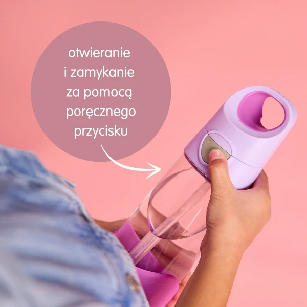 B.BOX BUTELKA TRITANOWA ZE SŁOMKĄ 450 ML SUGAR PLUM