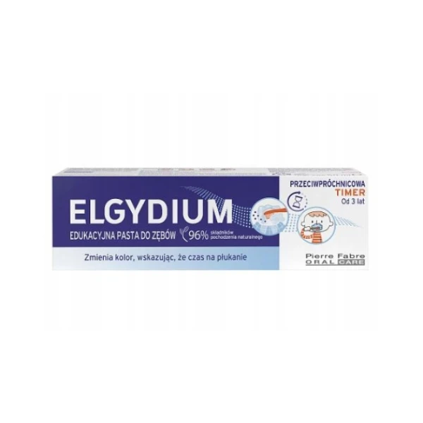 ELGYDIUM TIMER EDUKACYJNA PASTA DO ZEBÓW OD 3 ROKU ŻYCIA 50 ML
