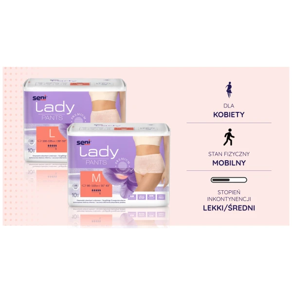 SANICARE LADY PANTS  MAJTKI CHŁONNE DLA KOBIET ROZMIAR L 10 SZT