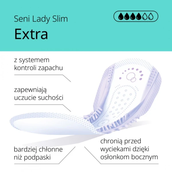 SENI CARE LADY SLIM EXTRA WKŁADKI UROLOGICZNE DLA KOBIET 15 SZT