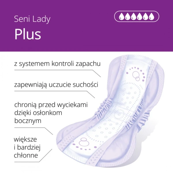 SENI CARE LADY PLUS WKŁADKI UROLOGICZNE DLA KOBIET 15SZT