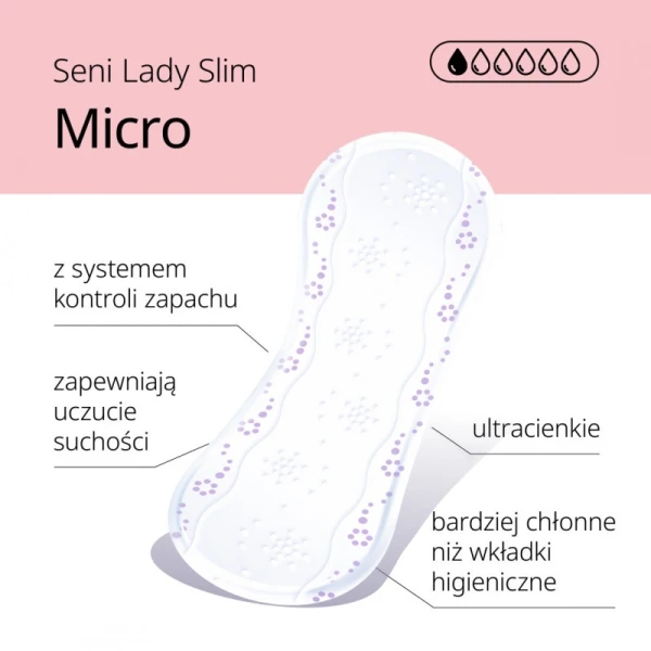 SENI LADY SLIM MICRO WKŁADKI UROLOGICZNE DLA KOBIET 28SZT