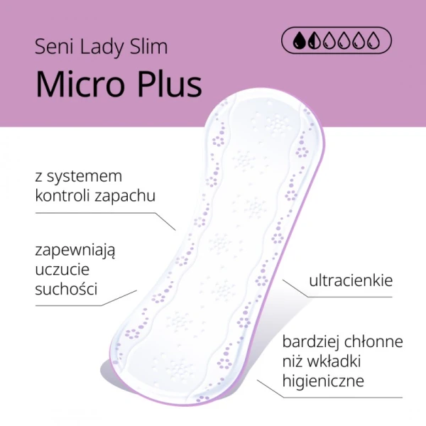 SENI CARE LADY SLIM MICRO PLUS WKŁADKI UROLOGICZNE 20SZT