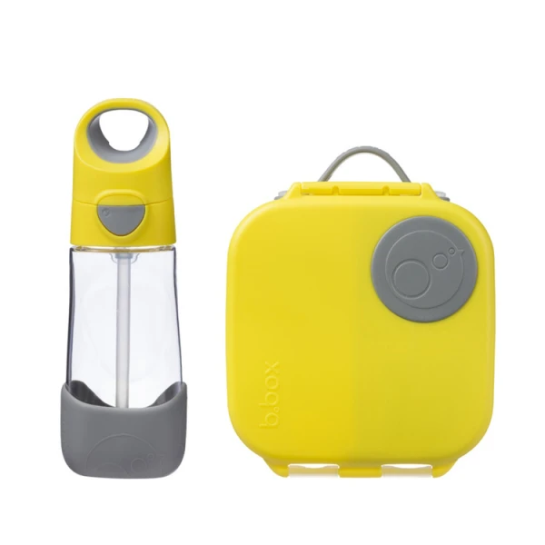B.BOX ZESTAW MINI LUNCHBOX + BUTELKA TRITANOWA ZE SŁOMKĄ 450 ML LEMON SHERBET