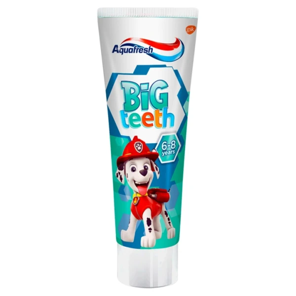AQUAFRESH BIG TEETH PASTA DO ZĘBÓW Z FLUORKIEM 6-8 LAT PSI PATROL 50ML  [Krótka data - 2026-10-08]