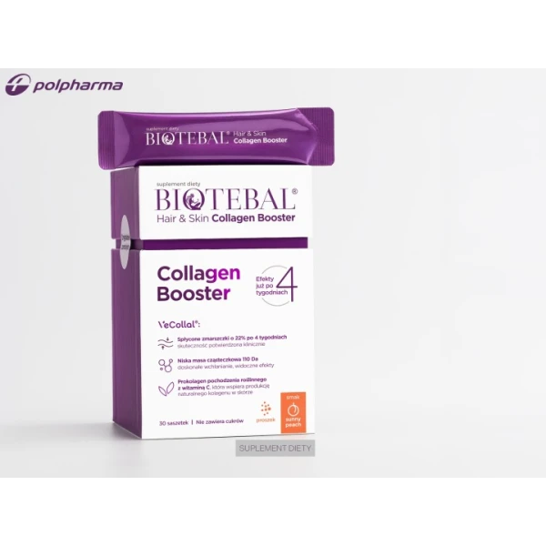 BIOTEBAL HAIR&SKIN  COLLAGEN BOOSTER DLA SKÓRY WŁOSÓW I PAZNOKCI SUNNY PEACHY 30