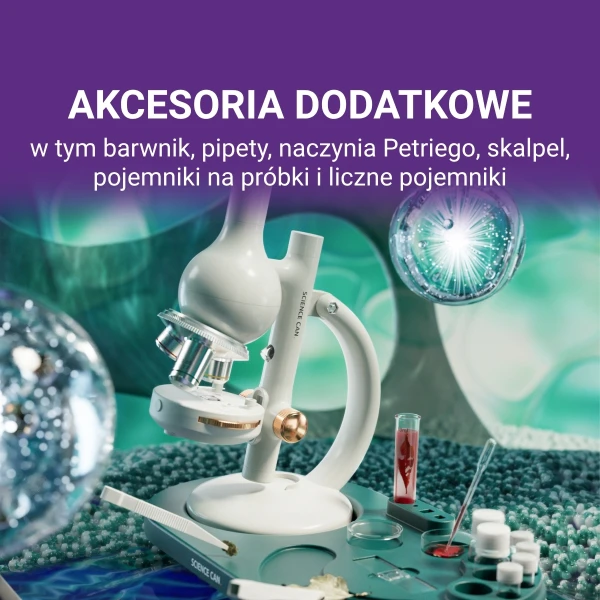 TOPBRIGHT MIKROSKOP MŁODEGO BADACZA LABORATORIUM 1600x 8+ SCIENCE CAN