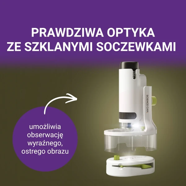 TOPBRIGHT PRZENOŚNY MIKROSKOP MŁODEGO BADACZA 250x 8+ SCIENCE CAN 