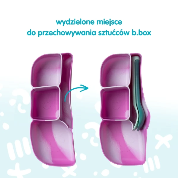 B.BOX SILIKONOWY WKŁAD DO LUNCHBOXA Z PRZEGRODĄ NA SZTUĆCE FOREST