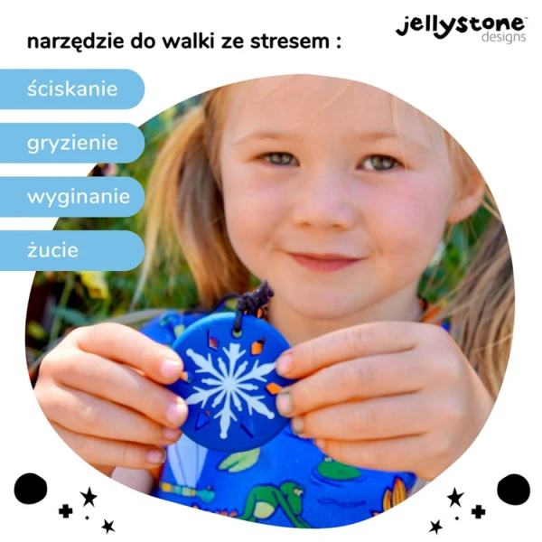 JELLYSTONE DESIGNS WISIOREK ANTYSTRESOWY PŁATEK ŚNIEGU GRANATOWY