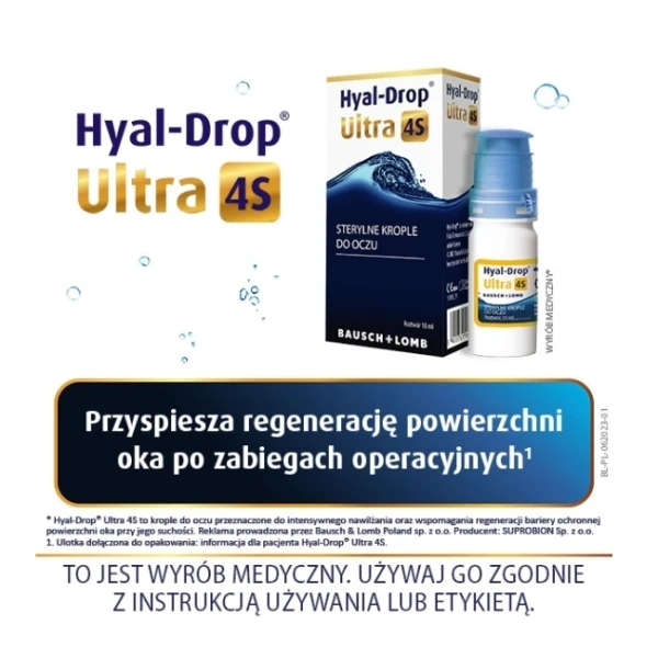 HYAL-DROP ULTRA 4S STERYLNE KROPLE DO OCZU BEZ KONSERWANTÓW 10 ML