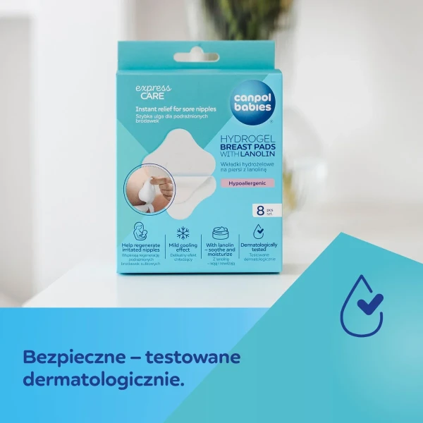 CANPOL KOJĄCE WKŁADKI HYDROŻELOWE NA PIERSI Z LANOLINĄ 8SZT