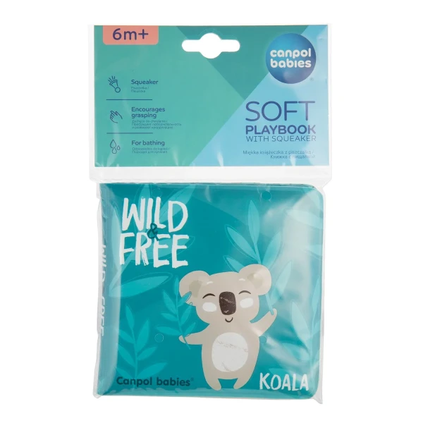CANPOL MIĘKKA KSIĄŻECZKA KĄPIELOWA Z PISZCZKIEM WILD ANIMALS 1SZT