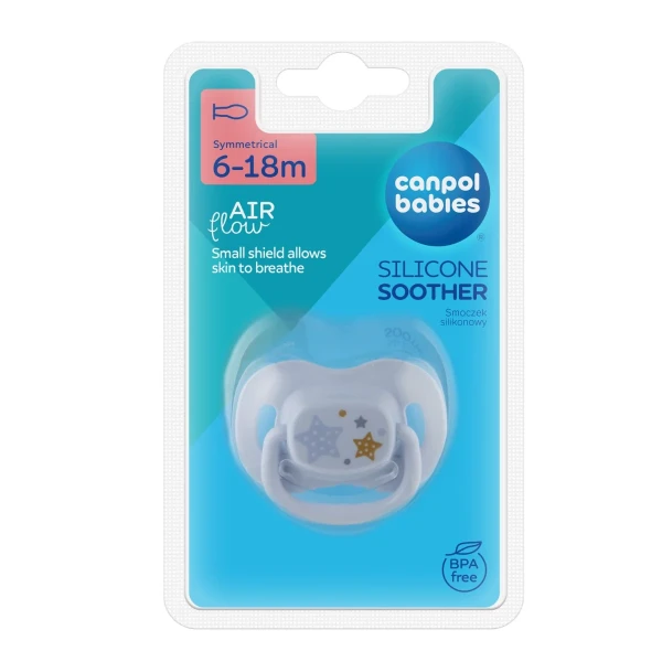 CANPOL SMOCZEK USPOKOJAJĄCY SILIKONOWY SYMETRYCZNY 6-18M NEWBORN BABY GWIAZDKI N