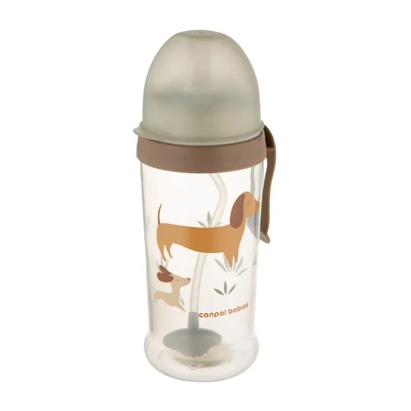 CANPOL BIDON NIEKAPEK Z RURKĄ I ODWAŻNIKIEM DOG 350ML