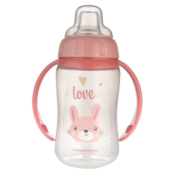 CANPOL KUBEK TRENINGOWY Z MIĘKKIM USTNIKIEM CUTE ANIMALS RÓŻOWY320ML