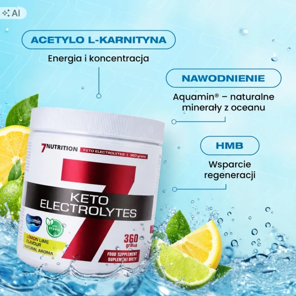  7NUTRITION KETO ELECTROLYTES LEMON LIME  ELEKTROLITY NAWODNIENIE 360G
