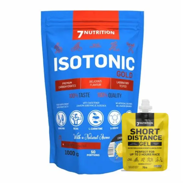 7NUTRITION ISOTONIC GOLD IZOTONIK LEMON CYTRYNA 1000 G + SHORT DISTANCE GEL 75 M
