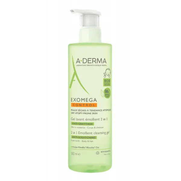 A-derma EXOMEGA Żel emolient do mycia 2w1 500 ml