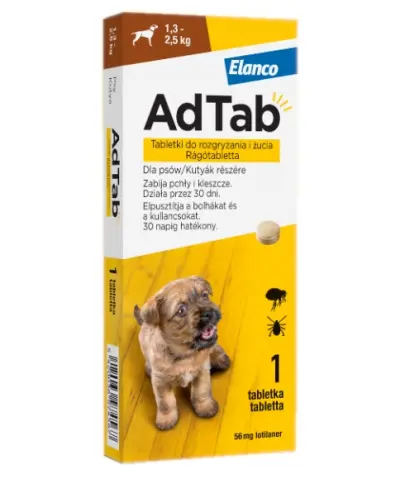 AdTab tabletki na odrobaczenie dla psów o masie ciała 1,3-2,5 KG 1 szt.