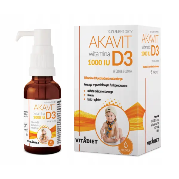 AKAVIT D3 1000j.m. krople 210 dawek 30 ml 