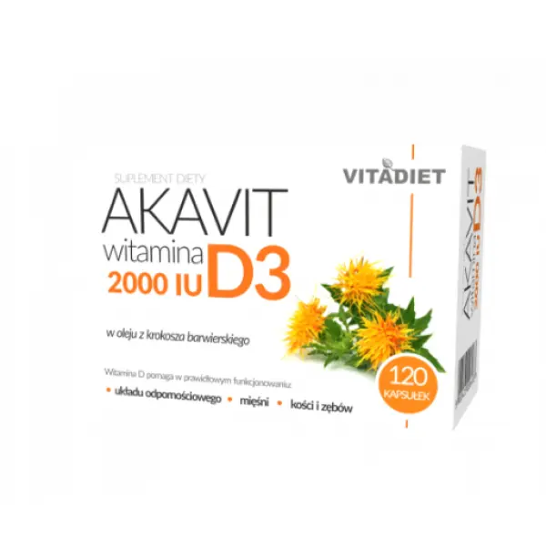 AKAVIT D3 2000 j.m. WITAMINA D W OLEJU 120 KAPS. VITADIET