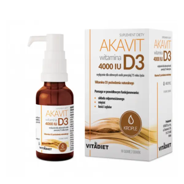 AKAVIT D3 4000j.m. krople 210 porcji 30 ml 