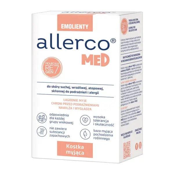 Allerco Med Emolienty Kostka myjąca skóra skłonna do podrażnień i alergii, 100 g