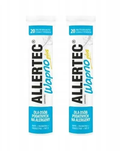 ALLERTEC WAPNO PLUS 20 TABLETEK MUSUJĄCYCH X 2 ZESTAW 