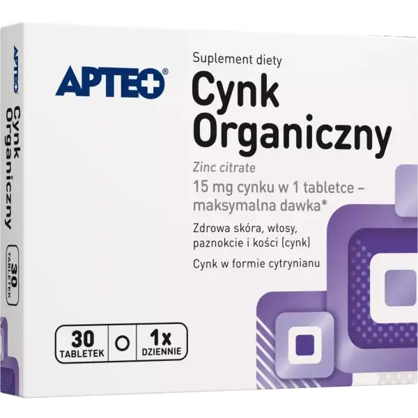  Apteo Cynk organiczny, 30 tabletek
