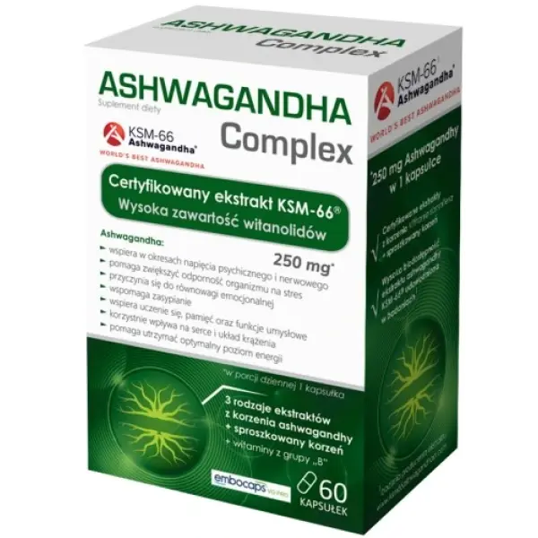 Ashwagandha Complex 250 MG 60 KAPSUŁEK DOMOWA APTECZKA