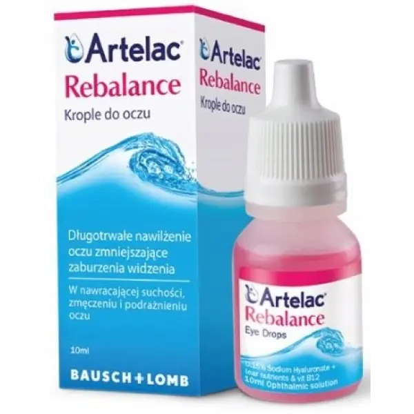 BAUSCH&LOMB ARTELAC REBALANCE KROPLE NAWILŻAJĄCE DO OCZU 10 ML 