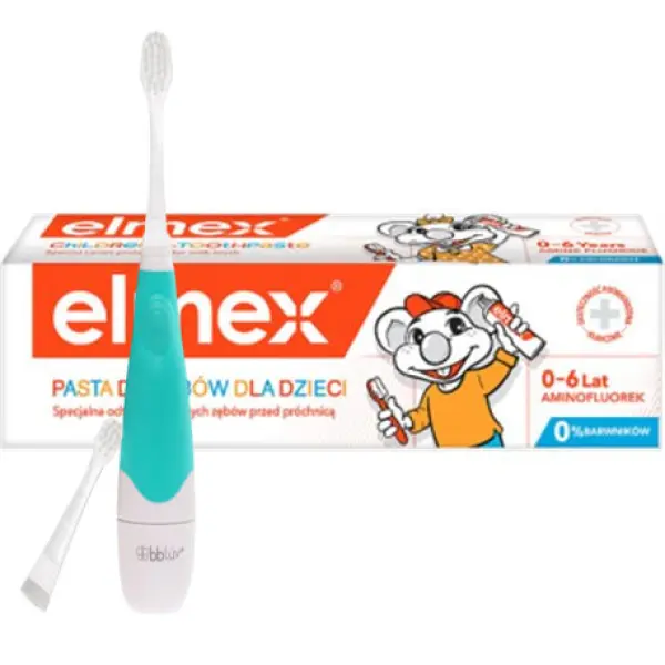 BBLUV SONICZNA SZCZOTECZKA DO ZĘBÓW SONIK + ELMEX PASTA 0-6 LAT 50 ML