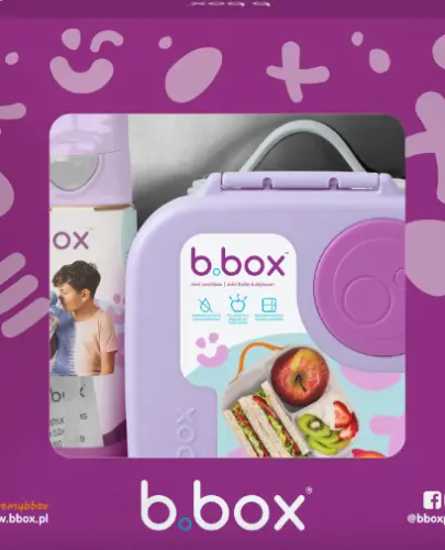 B.BOX BUTELKA TRITANOWA ZE SŁOMKĄ 450 ML + MINI LUNCHBOX SUGAR PLUM ZESTAW
