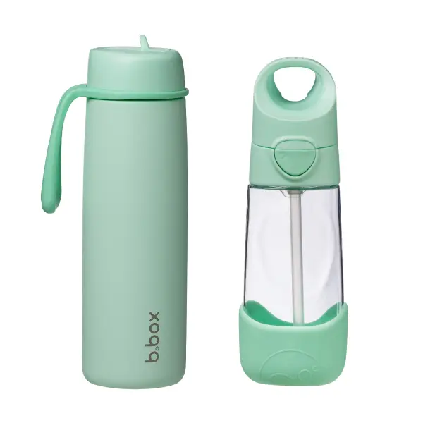 B.BOX HYDRO TEAM BUTELKA TERMICZNA 690ML SPERMINT + BUTELKA NA WODĘ ZE SŁOMKĄ TR