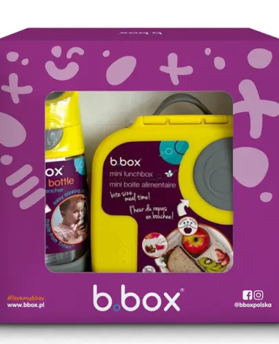 B.BOX ZESTAW MINI LUNCHBOX + BUTELKA TRITANOWA ZE SŁOMKĄ 450 ML LEMON SHERBET