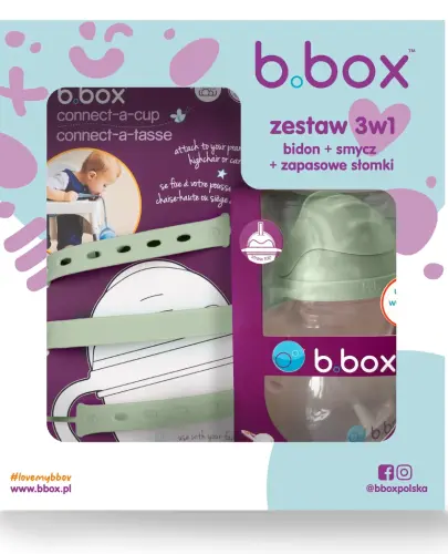 B.BOX ZESTAW NA START 3 W 1 BIDON, SMYCZ I SŁOMKI SZAŁWIOWY 