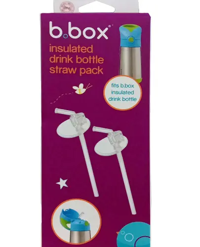 B.BOX ZESTAW SŁOMEK Z USTINKIEM DO BIDONU TERMICZNEGO 350 ML, 2SZT.