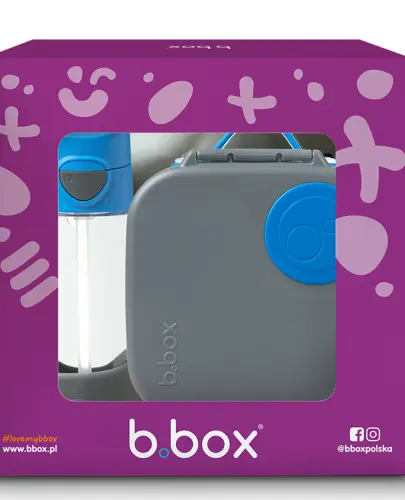 B.BOX ZESTAW SPORTOWA BUTELKA TRITANOWA 450ML + MINI LUNCHBOX BLUE SLATE