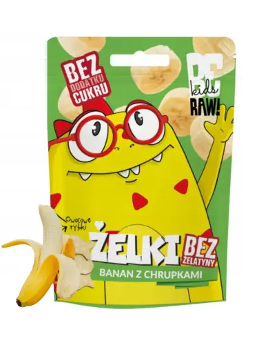 BE RAW KIDS ŻELKI BANAN Z CHRUPKAMI 35G
