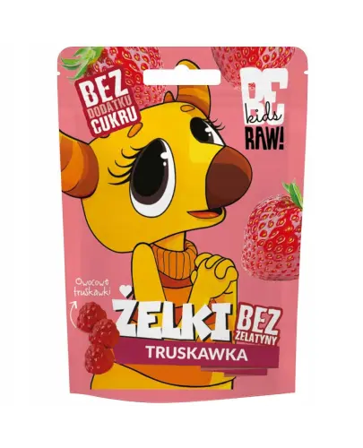 BE RAW KIDS ŻELKI TRUSKAWKA 35G